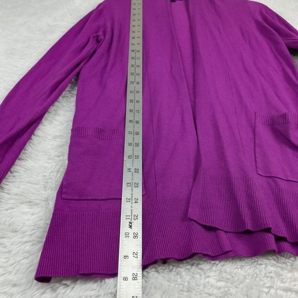 Staccato Womens Sweater Cardigan Open Purple Knit Long‎ Sleeve Lightweight Small - Picture 3 of 12